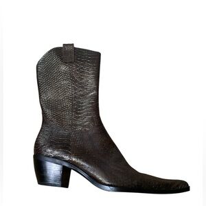 Steve Madden Kaden Black/brown Metallic Leather Snakeskin Boots size 8